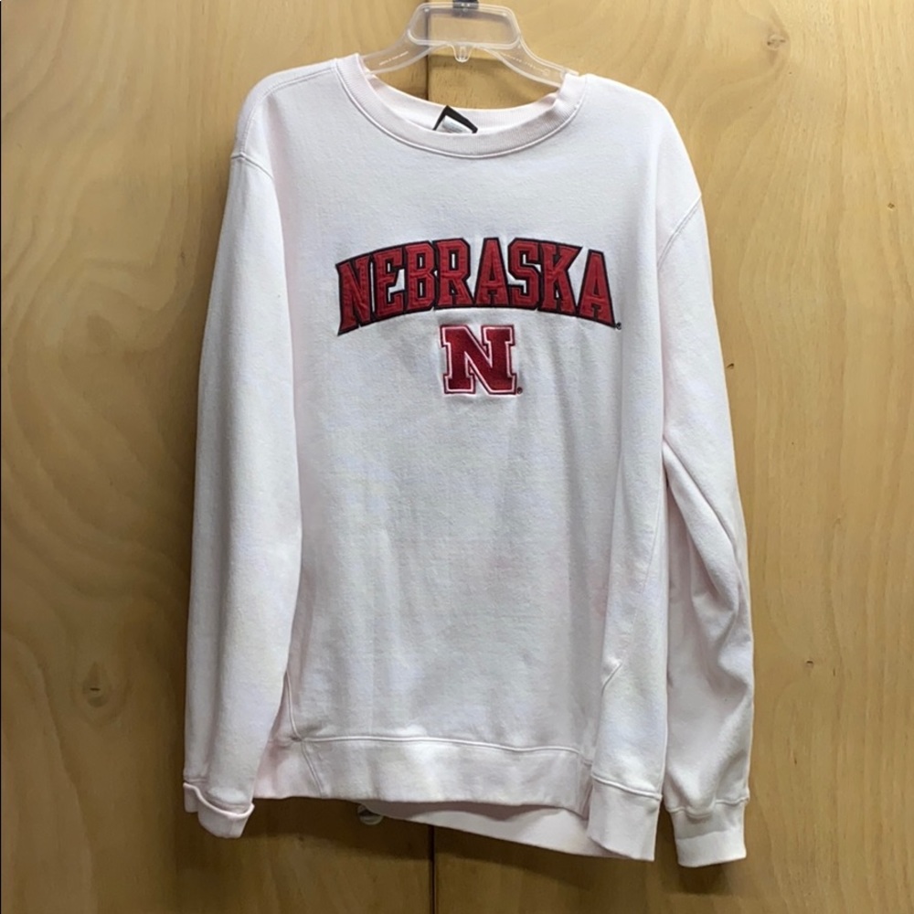 Nebraska White Crewneck Sweatshirt